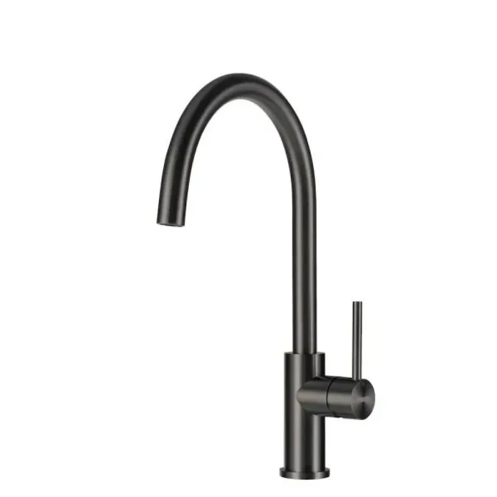 Lorreine Mersey GunMetal keukenkraan in donker metallic tint.